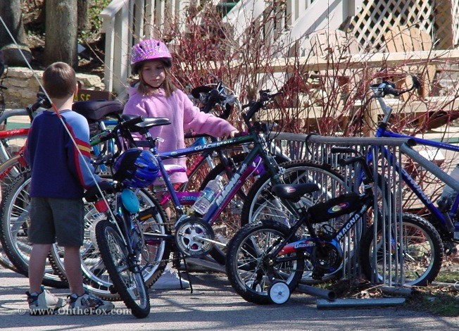 young kids with their bikes